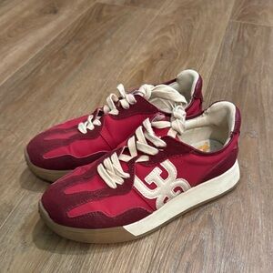 Sam Edelman Red and Cream Sneakers